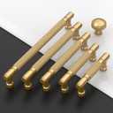 Amerdeco 10 Pack Champagne Bronze knurled Cabinet Pulls 5 Inch(128mm) Hole Center Drawer Pulls Cabinet Hardware Kitchen Cabinet Handles for Bathroom ZH0072