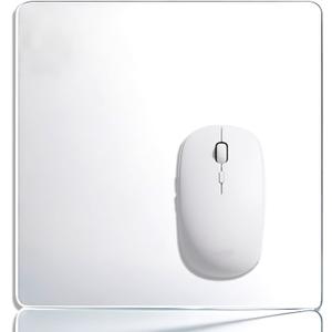 Glass Mouse Pad, Gaming Office Home Clear Medium Glass Mousepad, Computer Keyboard and Laptop Desk Mat for Gamer, 10x13.8in (Glass02) (13.8L x 10W inches)