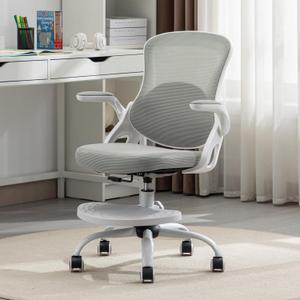 Kids Desk Chair,Ergonomic Study Chair with Adjustable Height,Swivel Mesh Desk Chair with Wheels,Home Office Chair for Children in Home Bedroom Grey