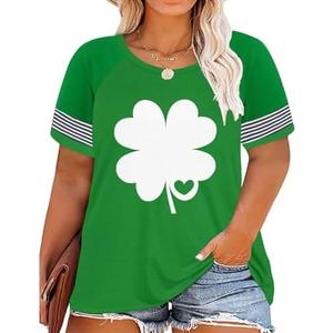 CARCOS Plus Size Tops for Women Button Up Henley Shirts Short Sleeve Summer T-Shirts V/Crewneck Casual Trendy Tunics Size 2, Extra Large 