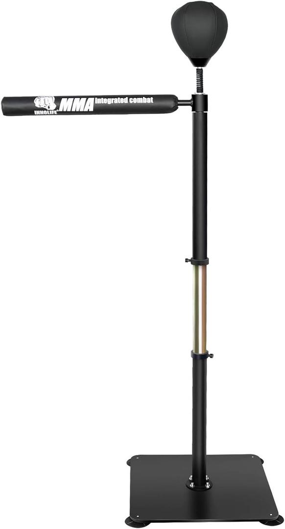 INNOLIFE Boxing Spinning Bar Heavy Duty Punching Speed Reflex Skills Training Free Standing Adjustable Height from 54"-71"