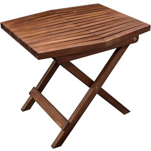 Melino Wooden Folding Outdoor Side Table, FSC Certified Acacia Weatherproof Side Tables, Wood Folding Small Table for Outdoor, Patio, Porch, Pool, Backyard, Garden, Balcony and Deck - Chestnut