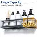YASONIC Shower Caddy Adhesive, Rustproof Shower Shelves for Inside Shower, Large Capacity Bathroom Organizers and Storage, Shower Storage with Removable Hooks, No Drill Bathroom Accessories Black (2 Pack)