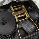 4PACK Ratchet Straps Heavy Duty, 8000 LBS Break Strength Ratchet Strap Tie Down, 2 x 27ft Black Tie-Down Ratcheting Cargo Truck Straps with Durable Double J Hook for for Truck (Black, 2IN X 27FT)