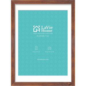LaVie Home 20x28 Poster Frame Brown, Display Pictures 18x24 with Mat or 20x28 Without Mat, Stable and Sturdy Picture Frame with Polished Plexiglass, Horizontal and Vertical Format of The Wall1 Pack