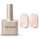 2 x MAYCHAO Jelly Gel Nail Polish -15ML Apricot Jelly Gel Polish Soak Off UV LED Sheer Apricot Nail Polish for DIY Manicure Home Salon Nail Art, 0.5 OZ