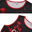 Cheerleader Dress Costume For Girl Full Set Dress Halloween Accessories (8-9T, Black Red 1)