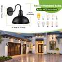 MATAMEYE Outdoor Wall Sconce, 2 Pack Exterior Waterproof Farmhouse Barn Light Fixture, Black Garage Wall Lantern, Anti-Rust Front Porch Lamp, Large