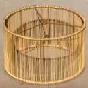 Bamboo LampShades Medium Rattan Lamp shade,Drum,Boho Lamp shades For Table Lamps,replacement lampshade For Floor Lamp,Chandeliers,living room bedroom,Home office (Round 4 Bamboo)