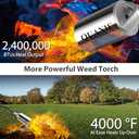 Propane Torch Burner Weed Torch High Output 2,400,000 BTU with 10FT Hose,Heavy Duty Blow Torch with Flame Control and Turbo Trigger Push Button Igniter,Flamethrower for Garden Wood Ice Snow Road(Green