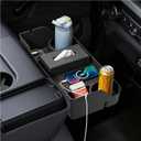 Upgraded Front Center Console Organizer for 2011-2026 Ford F150 F250 F350 F450 F550 F650, Jump Seat Headrest Replacement Tray, Middle Armrest Insert (Jump Seat Only)