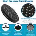 Shower Head - High Pressure 2.5 GPM - Matte Black | Anti-clog silicone nozzles, removable restrictor, easy-clean fixed replacement