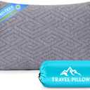 Travel Pillow for Sleeping Camping, Memory Foam Small Pillow with Breathable Cover for Backpacking, Airplane, Car (15.5 X 12 Inch)