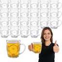 24 Pcs 8 oz Plastic Beer Mugs with Handles Dimpled Steins Clear Small Beer Glasses Reusable Mini Mugs for Picnic BBQ Party Festival Event Oktoberfest Decorations