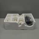 Fovths 37 Pieces Porcelain Christmas Village Sets 6 Lighted Ceramic Houses with Remote Control LED Tealights, 14 Trees, Fences, Street Lamps Winter Village Accessories for Xmas Tabletop Decor