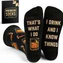 VICRAZY Whiskey Gifts For Men, Women - Funny Socks For Bourbon Lovers, Cigar Socks, Christmas And Stocking Stuffers