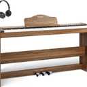 STRICH Digital Piano 88 Keys, Hammer-Action Weighted Keyboard, Full size Electric Piano Keyboard with Furniture Stand, 25Wx2 Speakers, Supports USB-MIDI/Wireless Connect, SDP-300W (Color Walnut Wood)