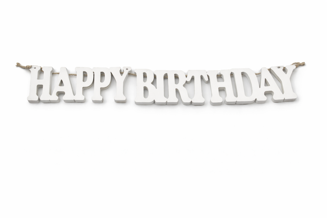 Happy Birthday Wood Sign Cutout - DIY Paintable Wooden Letter Sign - Decorative Birthday Party Freestanding Decoration