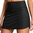 Swim Skirts for Women High Waisted Tummy Control Quick Dry UPF 50 Bathing Suit Skirt with Liner Zipper Pockets (Large)
