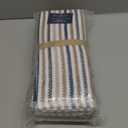 Kitchen Towels 16x 26 - 6 Pack | Large Cotton Kitchen Hand Towels | Dish Towels | Popcorn Stripe Design | 430 GSM Highly Absorbent Tea Towels Set with Hanging Loop | Dish Towels for Kitchen | Blue