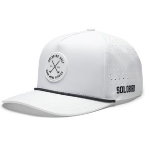 Golf Hat for Men - Golf Snapback - Fun Hat for Golfing - Rope Golf Hat for Men and Women - Make More Birdies (Medium-Large, White)