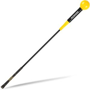 Golf Swing Trainer Aid - Golf Swing Training, Practice Warm-Up Stick for Strength,Rhythm, Flexibility, Tempo, and Balance Suit for Indoor & Outdoor (48 Inches, Yellow)