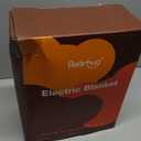 Bearhug Electric Blanket King Size 100" x 90", Dual Controller Heated Blanket, White Flower Patterns Faux Fur & Warm Sherpa, 10-Heat Levels & 1-12H Auto Off, ETL, Machine Washable