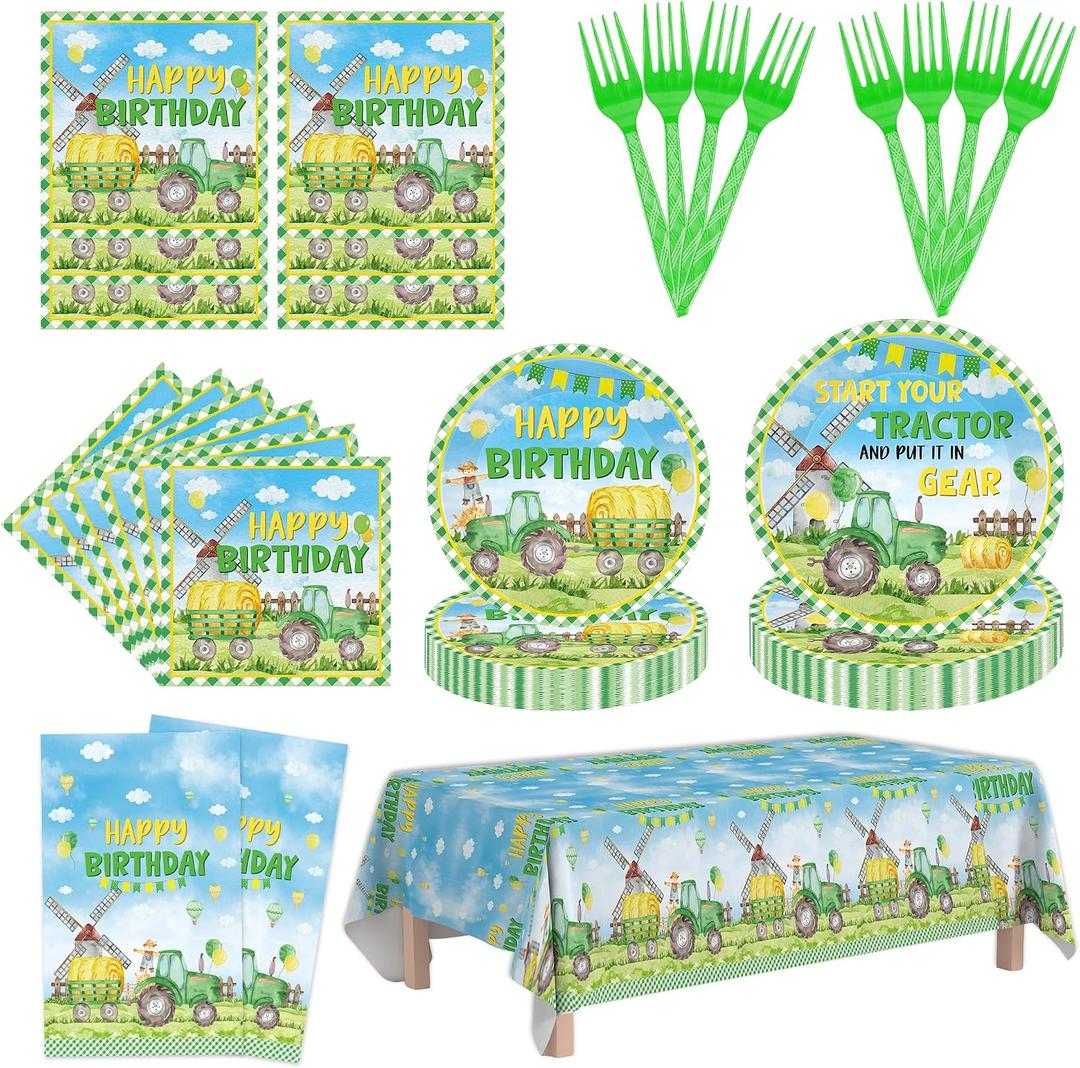 98Pcs Tractor Birthday Decorations