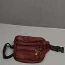 Leather Fanny Pack Waist Bag for Men Women Outdoor Travel Hiking Camping Walking Running Hip Bum Belt Slim Cell Phone Purse Wallet Pouch