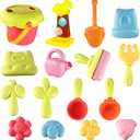 2 x Sand Toys with Mesh Bag Including Sand Water Wheel, Beach Buckets, Shovels, Rakes, Molds, Outdoor Beach Toys Tool Kit for Kids, Toddlers, Boys and Girls (17 PCS) Age 3+
