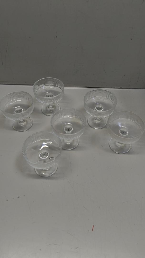 Vintage Coupe Champagne Glasses Set of 6, 6oz Long-Stem Crystal Glassware - Perfect for Martinis and Cocktails (6 SET)