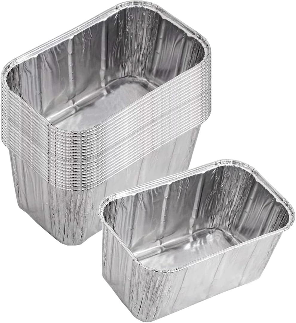 25 Pack Foil Drip Pan Liners for Char Griller 8128 8036 8536 Flat Iron Griddle Gas Grills, Compatible with CharGriller Flatiron Griddle Grease Cup Liners, Aluminum Pans Disposable 7" x 4.2"