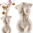 Modern Chic Body Vase - Female Form Flower Vase, White, Boho Home, Feminist Decor and Office