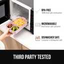 GORILLA GRIP BPA-Free Leakproof Bento Lunch Box for Women, Men, Kids, On-the-go Easy to Carry Handle, Microwave Safe Hot or Cold Food Container, Lid Includes Built-In Utensil Set, 1 Tier Style, Pink