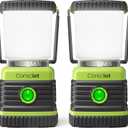 Consciot LED Battery Powered Camping Lantern, 1000LM, 4 Light Modes, IPX4 Waterproof Portable Tent Flashlight for Power Outages, Emergency, Hurricane, Hiking, Light Green, 2-Pack