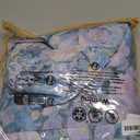 100% Cotton Duvet Cover King Size  Navy Blue Watercolor Floral Duvet Cover Set with Zipper Closure & Corner Ties, 3-Piece Silky Soft & Breathable Bedding Set for All Seasons