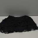 Women's Y2K Lace Ruffle Skirt Going Out Party Rave Club Date Night Mini Skirts (Black), XS