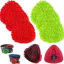 6 Pack Mop Heads Replacements for Ocedar, Replace Head for o Cedar Easywring 1 Tank, Spin Mop Replacement Head, 1 Pack Scrubber Head and 1 Mop Base