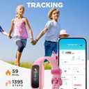 BIGGERFIVE Vigor 2 L Kids Fitness Tracker Watch for Boys Girls Ages 5-15, Activity Tracker, Heart Rate Sleep Monitor, IP68 Waterproof, Pedometer, Calorie Step Counter Watch, Pink
