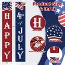 COCHIE Happy 4th of July Decorations Banner a Set of 2, 12"x71" Fourth of July Party Door Porch Sign Banner for Home Yard Lawn Front Door Decor, Red Blue White Parties Decoration Indoor Outdoor (USA Flag)