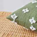 EMEMA Decorative Throw Pillow Covers Rhombic Jacquard Pillowcase Cushion Case Rectangle for Couch Sofa Bed Living Room Bedroom Set of 2, 12x20 Inch, Sage Green