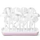 Termichy Baby Bottle Drying Rack, Large Capacity Baby Bottle Rack for Bottles, Dry Rack with Removable Water Tray(Pink) (Countertop Style)
