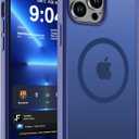 2 x DEERLAMN Magnetic Matte Case for iPhone 13 Pro, [Compatible with MagSafe][Military Grade Drop Protection] Anti-Fingerprint Slim Translucent Shockproof Protective Phone Cover, Blue
