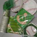 Baseball Party Supplies for 16 Guests: Dinner Plates, Dessert Plates, Cups, Luncheon Napkins, Beverage Napkins, tablecover