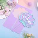 Seashell One Cake Topper - Ocean Mermaid 1st Birthday Decorations,Under the Sea Mermaid Party Photo Props,Purple Scallop Acrylic Cake Topper,First Summer Shell Birthday Beach Party Supplies