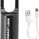 Combination Lock, Fingerprint Padlock AntiTheft Security USB Rechargeable Thumbprint Padlock for Luggage Case (Black)