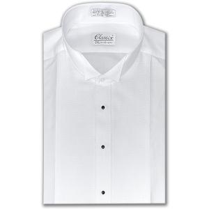 Men's Pique Wing Collar Tuxedo Shirt, Convertible Cuffs, 17.5" Neck 37" Sleeve