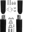 Motorcycle Footpegs, Front & Rear Foot Rest Foot Peg Footrests Black fits for Suzuki DL650 V-Strom 650 GSX1300R 2008-2012