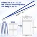 Marspark 100 Pcs ID Badge Holder with Lanyard Lanyards for ID Badges Resealable Flat Neck Name Tag with Clip Waterproof Plastic Clear Badges Bulk for School Office Supplies (Blue)