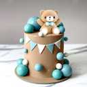 JeVenis Blue Gold Balls Cake Topper Bears Cake Cake Decoration Baby Shower Birthday Cake Decoration